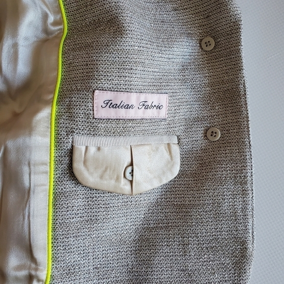 7492 * Juicy Couture Mica Metallic Blazer Jacket Silver Size S - Picture 10 of 14